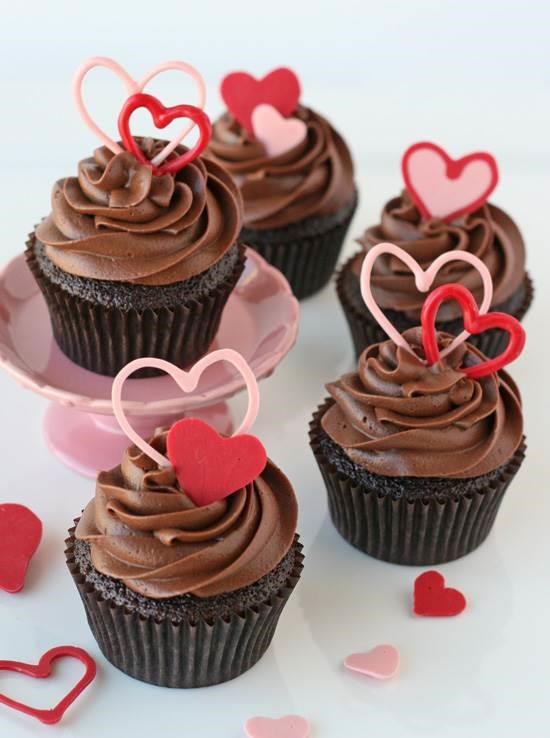 초콜릿 Valentine's Heart Cupcakes