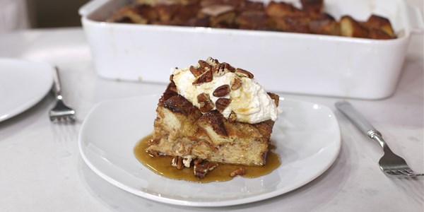 Kayu manis French Toast Casserole with Whipped Ricotta