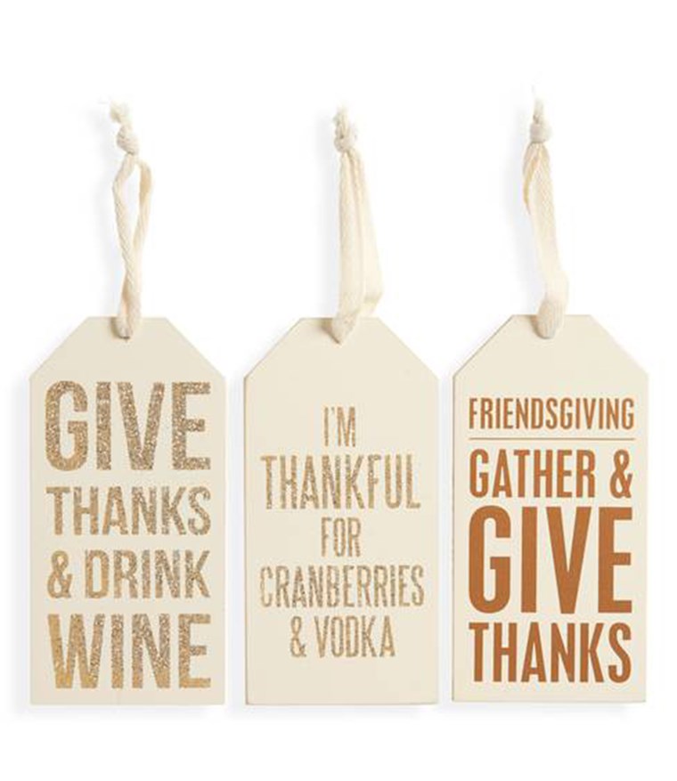 Thanksgiving wine bottle tags