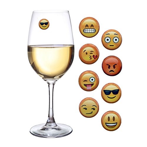 간단히 Charmed Emoji Wine Charms