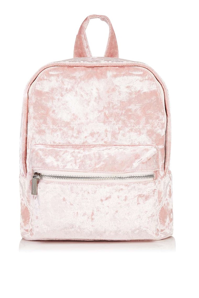 마른 Dip Pink Velvet Backpack