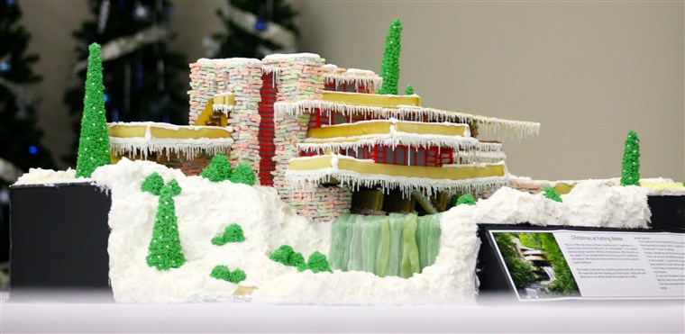 Franco Lloyd Wright's Fallingwater made out of gingerbread