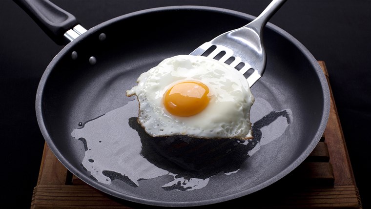 Fritte egg on a frying pan