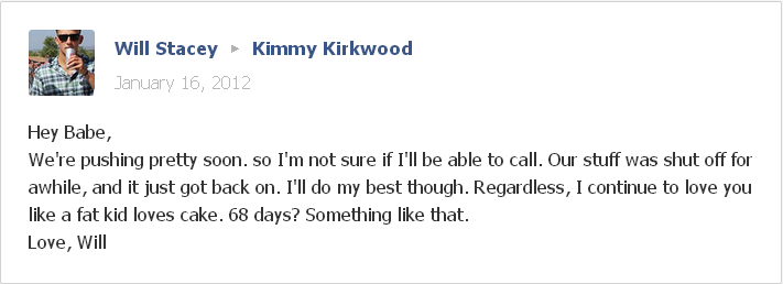 Volere and Kimmy Facebook message