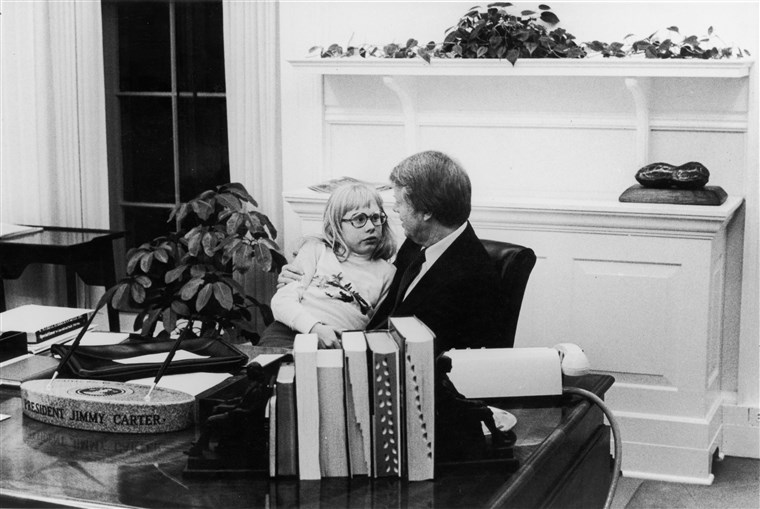 大統領 Carter & Daughter In Oval Office