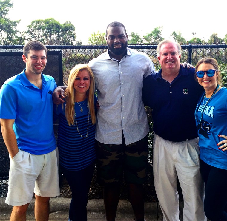 Itu Tuohy family after Michael's move to play for the Carolina Panthers. (Left to right: S.J., Leigh Anne, Michael, Sean and Collins)