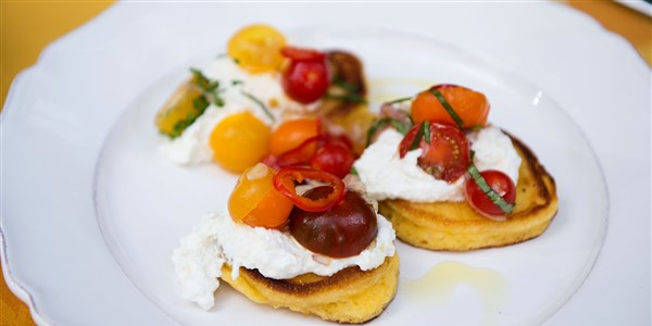 Polisi Flay's Johnnycakes with Ricotta, Tomatoes and Chiles
