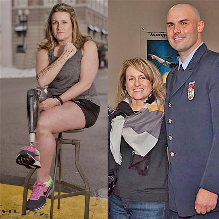 ボストン Marathon survivor named Roseann Sdoia, will marry Mike Materia, a firefighter who saved her on that day.