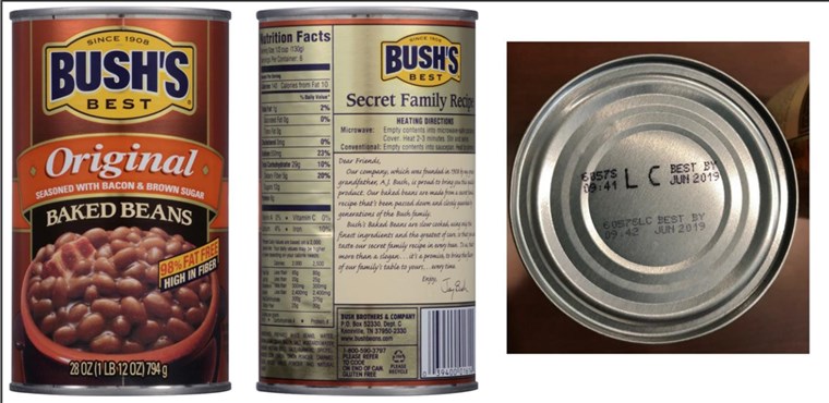 [Juli 22, 2023]: BUSH'S(R) BEST ORIGINAL BAKED BEANS Voluntary Recall - 28 ounce with UPC of 0 39400;01614 4 and Lot Codes 6057S LC and 6057P LC with the Best By date of Jun 2023