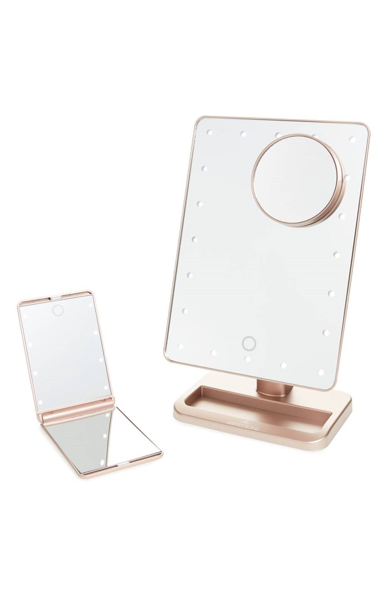 노출 수 Vanity Co. Touch XL Dimmable LED Makeup Mirror with Removable 5x Mirror & Compact Mirror
