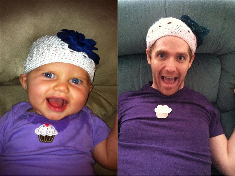モリー Thomas photographs her roommate, actor Mick Bleyer, dressing up like a baby for their hilarious blog.