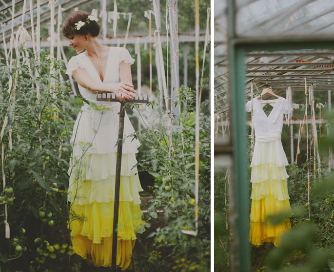 딥 - 염료 wedding dress