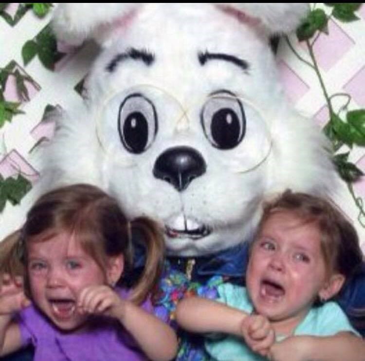 マディソン and Mackenzie McNeil were terrified of the Easter Bunny between the ages of two and six, according to their mom, Christine.