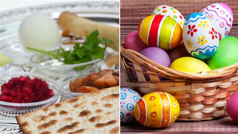 Paskah eggs and Passover matzoh