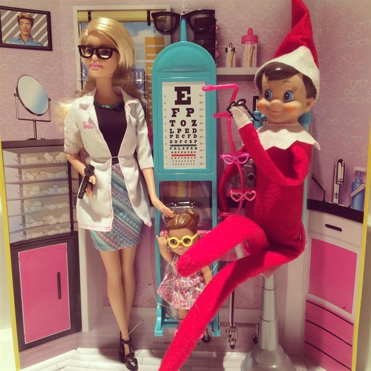 Il Elf gets an eye exam...from Barbie!