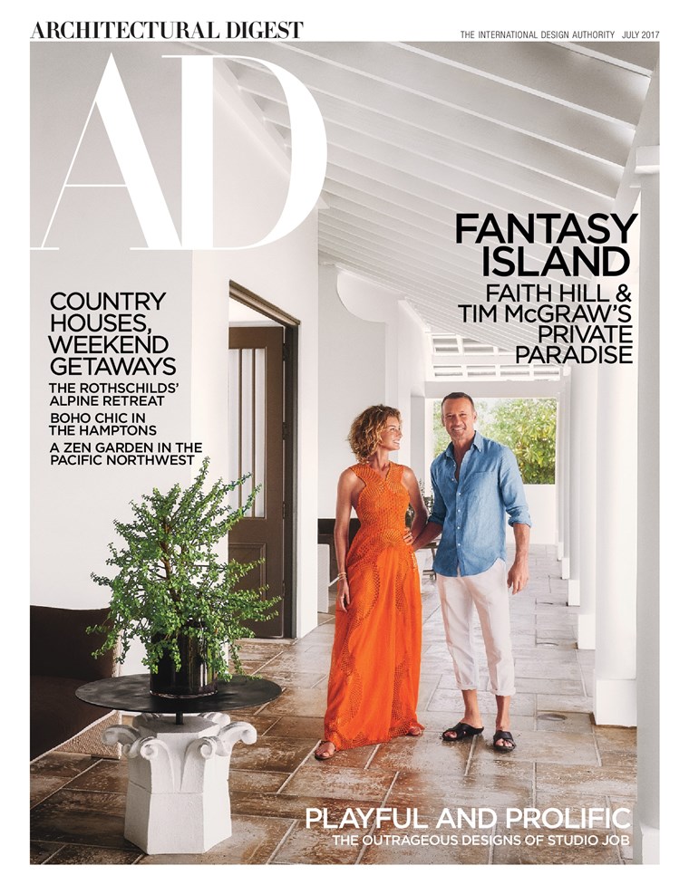 Iman Hill, Tim McGraw on July cover of Architectural Digest