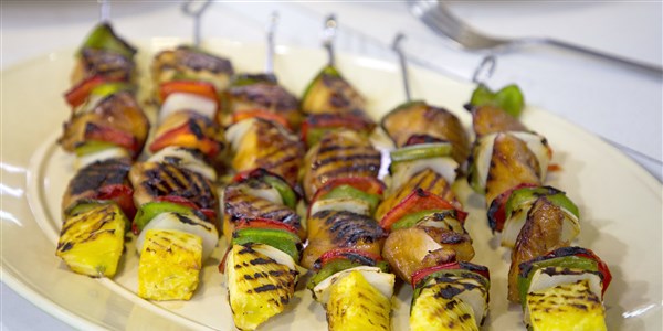 grigliato Chicken, Vegetable and Pineapple Kebabs