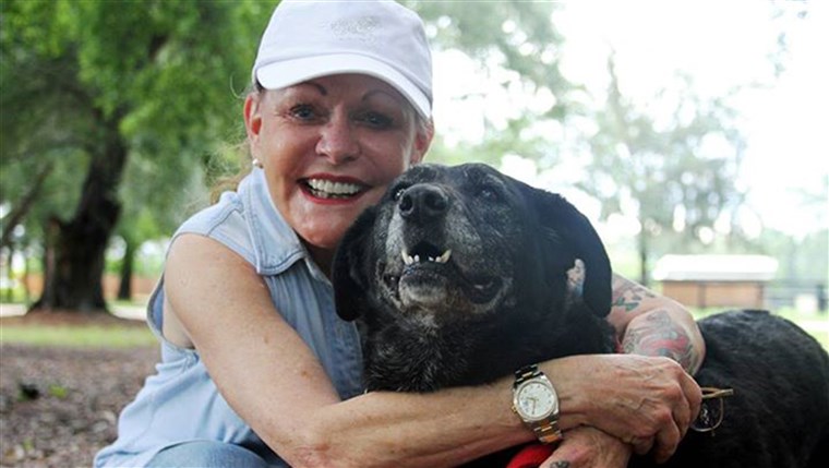 Helen Rich, an heir to the Wrigley fortune, pals around with her new friend, Lady, at her home in Florida. Photos courtesy of On the Wings of Angels.