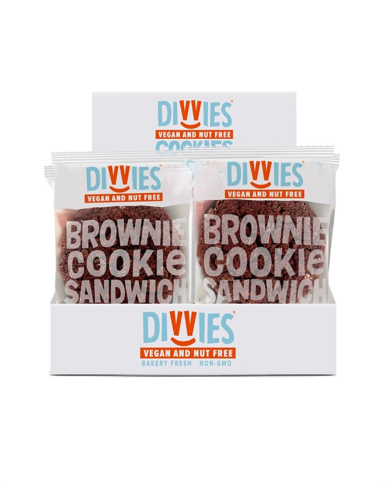 Divvies Vegan and Nut Free Brownie Cookie Sandwiches