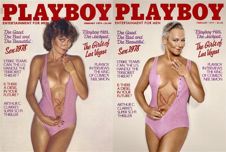 キャンディス Collins re-created her February 1979 Playboy cover.