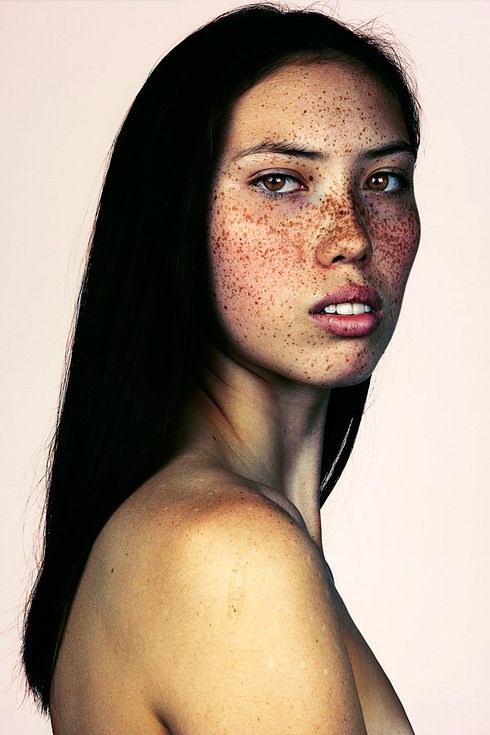 Tsiu-Kim、 a model and singer, is featured in photographer Brock Elbank's #Freckles series.