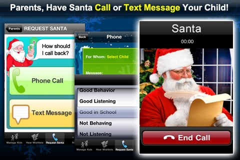 Santa's Magic Phone is an app that lets kids call and text with Santa Claus.