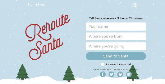 Dengan the Reroute Santa website, kids can tell Santa of any holiday travel plans, and receive confirmation that Santa knows where to find them on Christmas Eve.