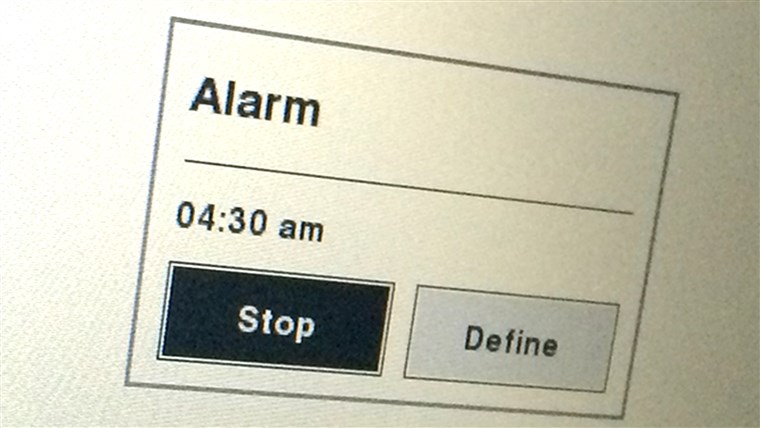 タムロン's alarm goes off at 4:30am.
