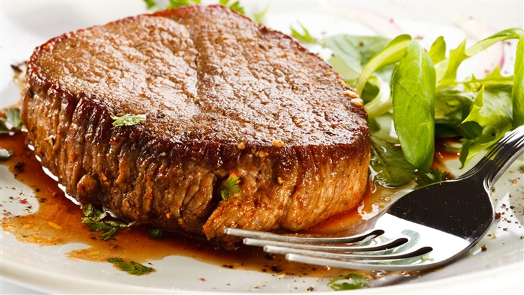 grigliato steak and vegetables; appetizer; background; baked; barbecue; barbecued; beef; beefsteak; chop; cooked; cutlet; diet; dining; dinner; dish; ea...
