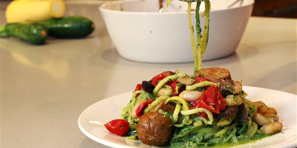 Natalie's Zucchini 'Pasta' with Pesto