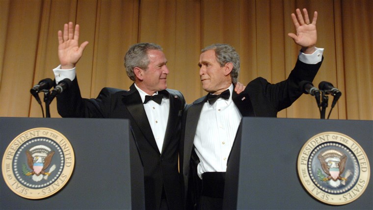 Presiden George W. Bush, comedian Steve Bridges