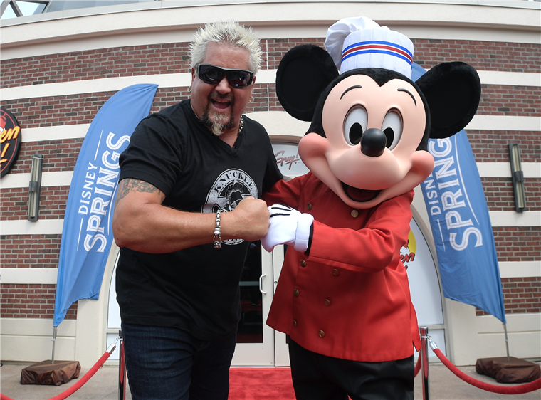 capocuoco Mickey Mouse made a special appearance at the opening of Fieri's new Disney Springs restaurant.
