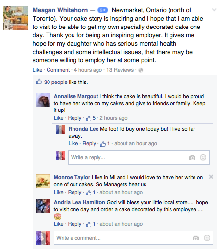 メイヤー Gaines Marketplace is being lauded on Facebook after a user shared story of autistic employee.
