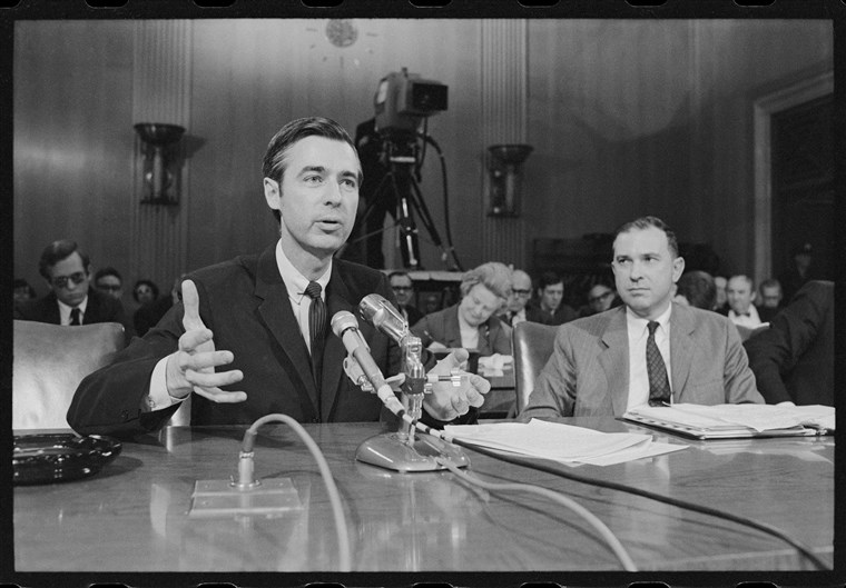 Fred Rogers testifying before the United States Senate