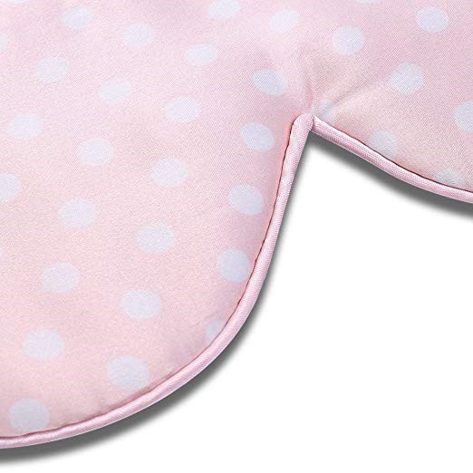 알래스카 Bear sleep mask in pink polka dot