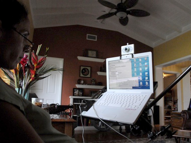 이 image shows Susan Spencer-Wendel’s view of her laptop as she wrote using the HeadMouse Extreme.