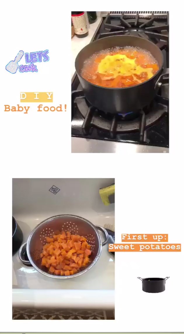 민디 Kaling's homemade baby food preparation
