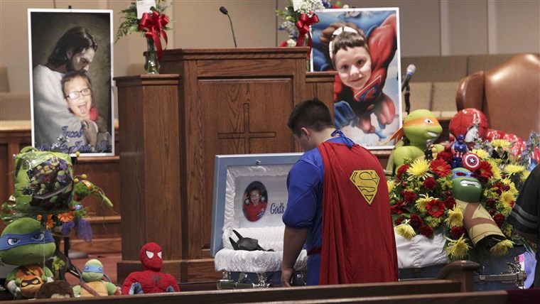 Super hero funeral for Jacob Hall