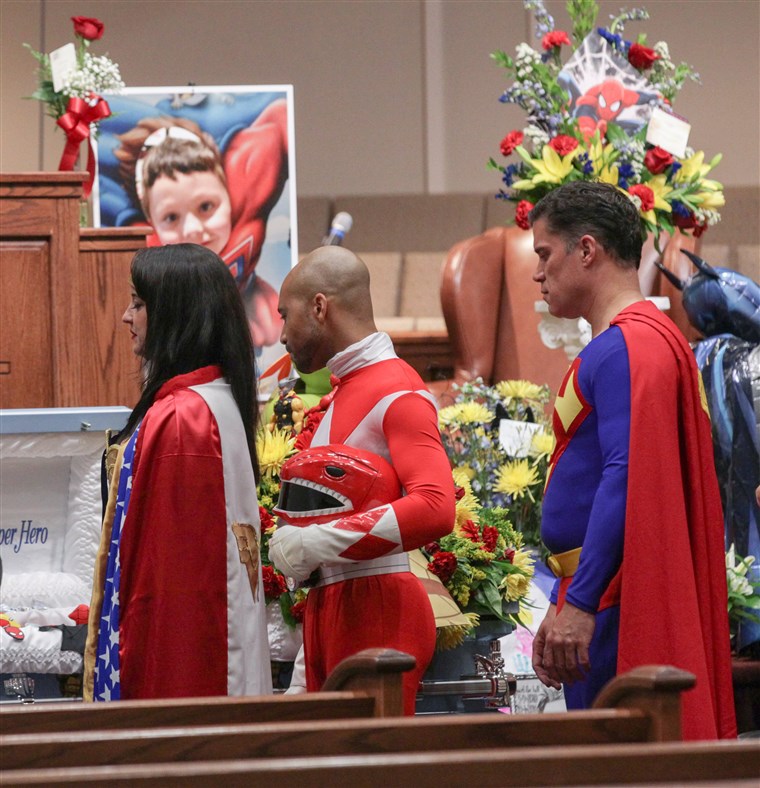 Super hero funeral for Jacob Hall