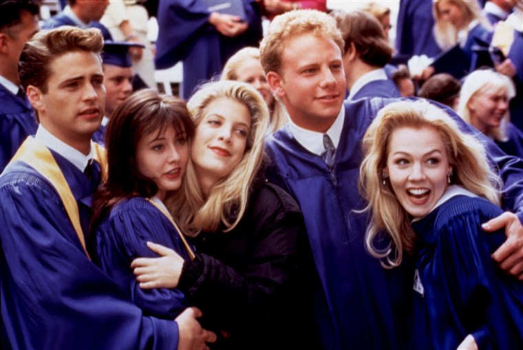 비벌리 HILLS, 90210, 1990-2000, Jason Priestley, Shannen Doherty, Tori Spelling, Ian Ziering, Jenni