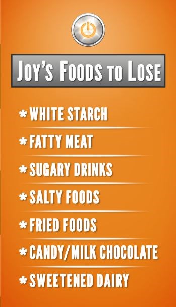 #mulai hari ini graphic of Joy Bauer's foods to lose