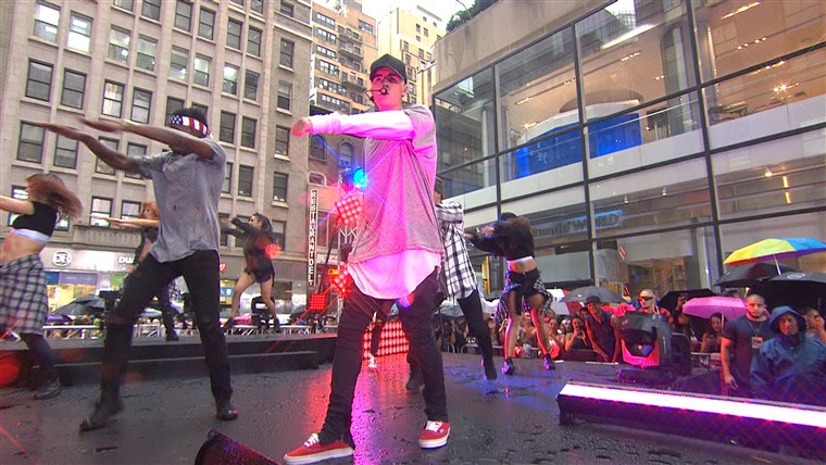 Justin Bieber on TODAY plaza