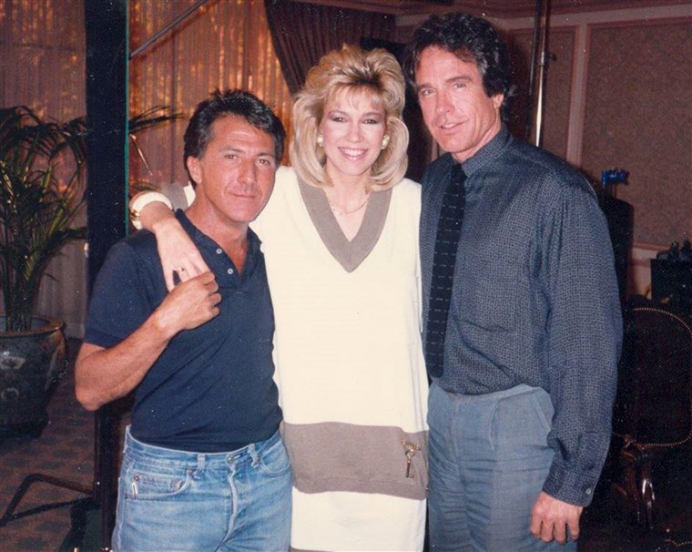 Leeza Gibbons with Dustin Hoffman and Warren Beatty