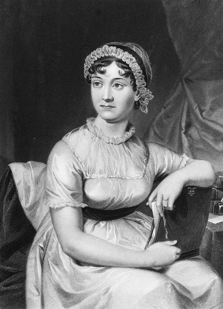 Inggris novelist Jane Austen from an original family portrait. (Photo by Hulton Archive/Getty Images)