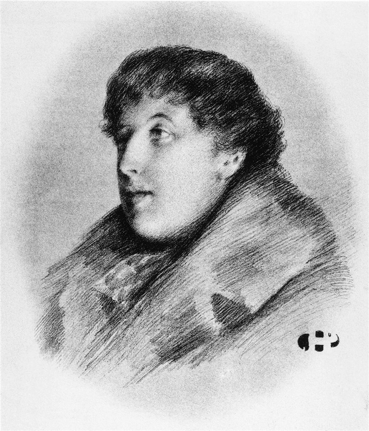 orang Irlandia playwright and poet Oscar Wilde (1854 - 1900), 1885. Original publication: Society magazine supplement, 21st March 1885. (Photo by Hulton Archiv...