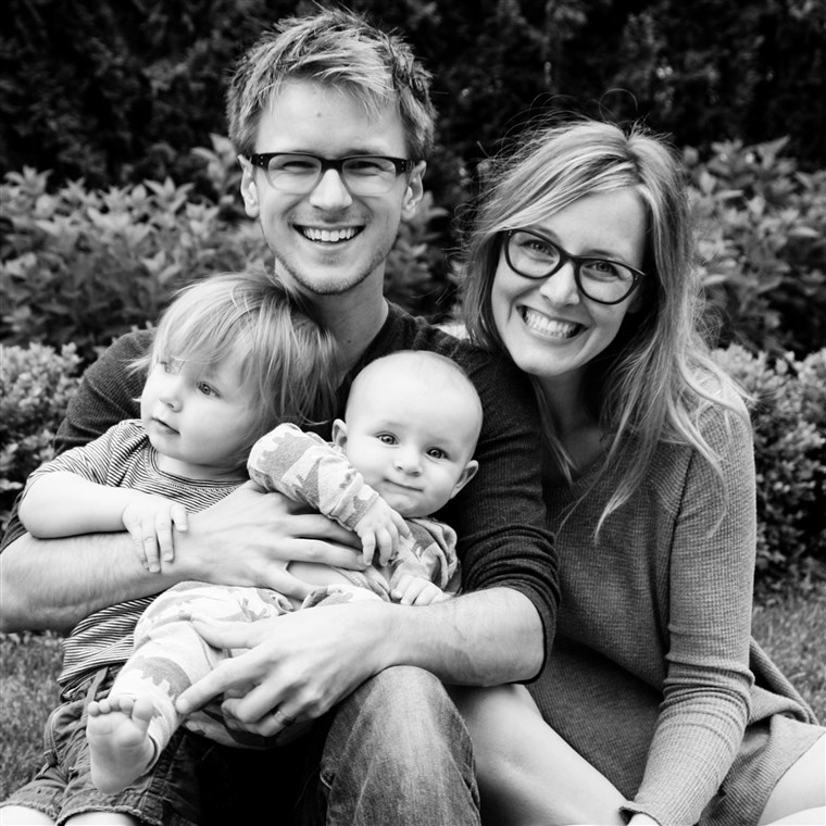 커티스 and Jordin Wiklund with their sons Casen (at left), and baby Hayden.