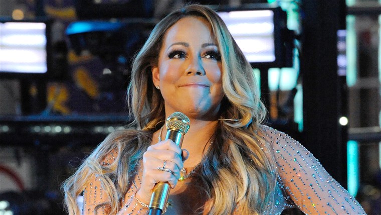 Mariah Carey performs during a concert in Times Square on New Year's Eve in New York