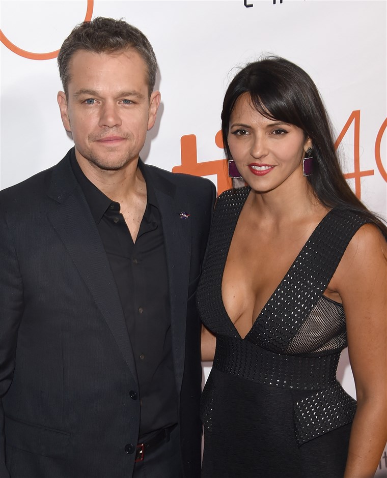 Attore Matt Damon and wife Luciana Barroso