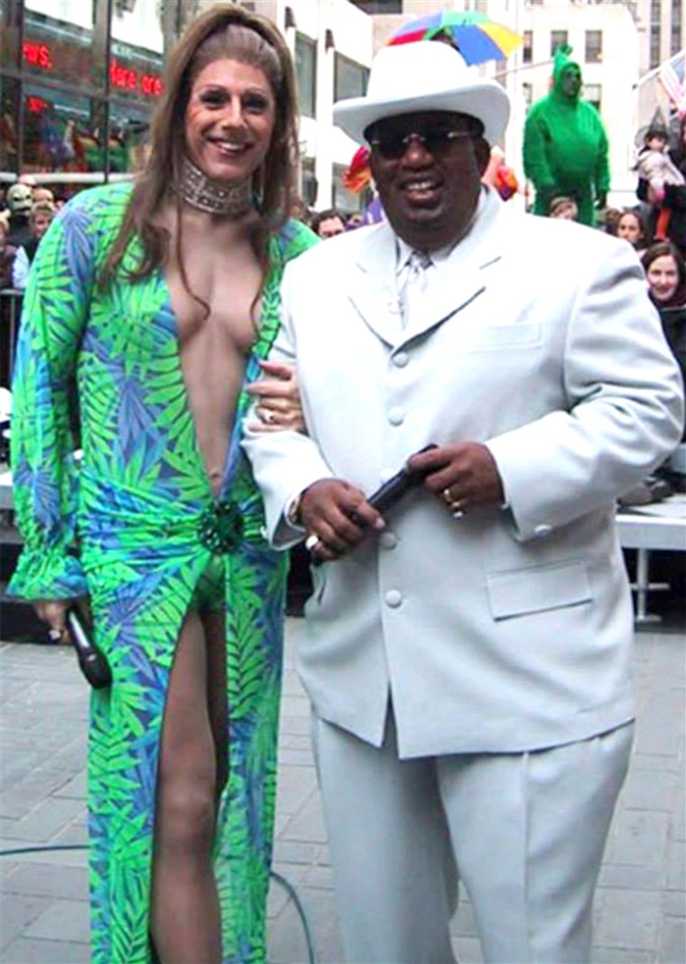 opaco Lauer dressed as pop sensation Jennifer Lopez and Al Roker as Sean 