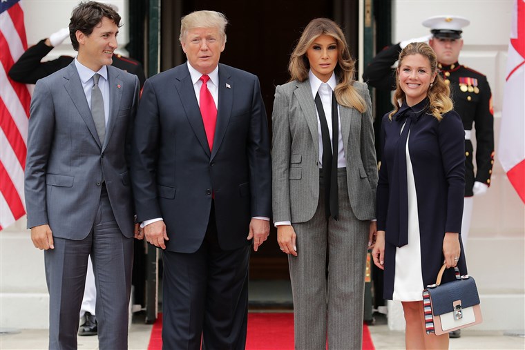 Presiden Trump And First Lady Welcome Canadian Prime Minister Justin Trudeau And His Wife Gregoire To The White House